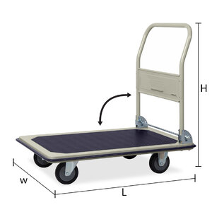 STEEL PLATFORM TRUCK - FOLDABLE HANDLE 370 KG-PU WHEELS