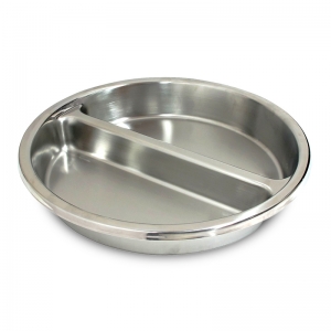 อ่างอุ่นอาหาร สเตนเลสกลม แบ่งครึ่ง