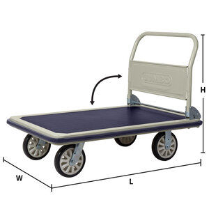 STEEL PLATFORM TRUCK - FOLDABLE HANDLE 650 KG-PU WHEEL