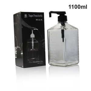 ขวดใส่น้ำเชื่อม พร้อมหัวปั๊ม สีดำ