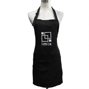 ผ้ากันเปื้อน Logo imix สีดำ สายคล้องคอ ผูกด้านหลัง