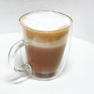 Double wall coffee glass 375 cc. have handle