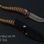 มีดเดินป่า Browning No.DAT068 ใบมีดลายสวยงาม ด้ามเขากวางจำลอง พร้อมซองไนลอน