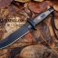 มีดโบวี่ SOG Bowie Knife ด้ามไม้บากลายสุดงาม พร้อมซองมีดพกพา